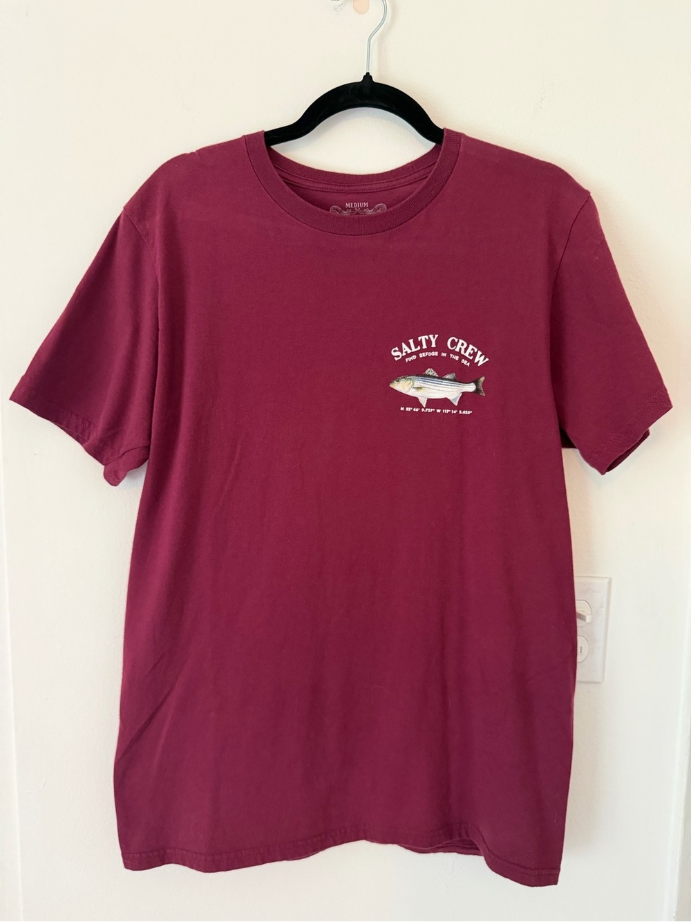 Salty Crew Men's Short-Sleeve Burgundy Graphic Tee